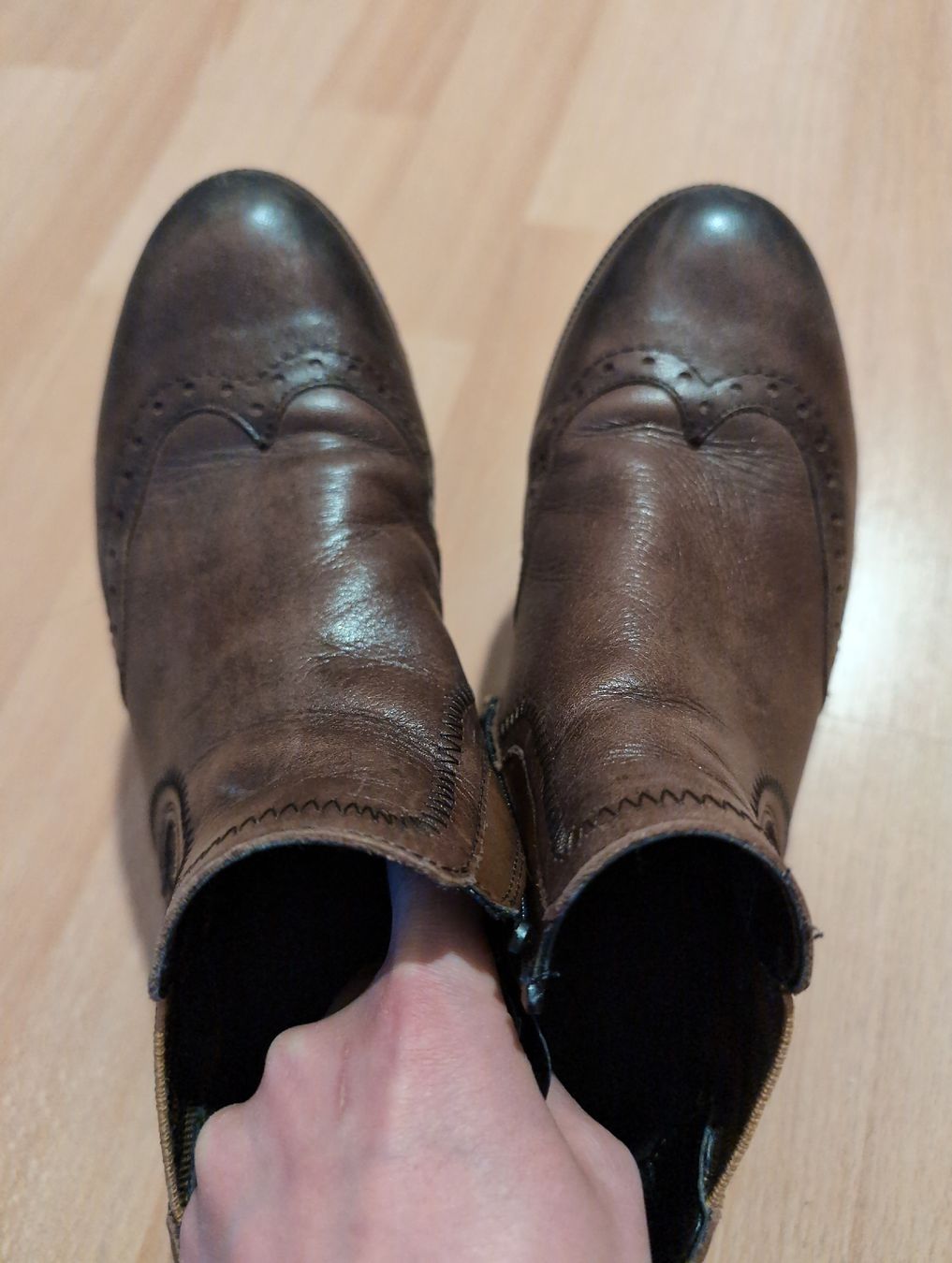 Damenschuhe: Remonte Brown thick Leather Ankle Boots - Size 36 - Fall Sty – Gebraucht aus Glis von liv_m7w8 3