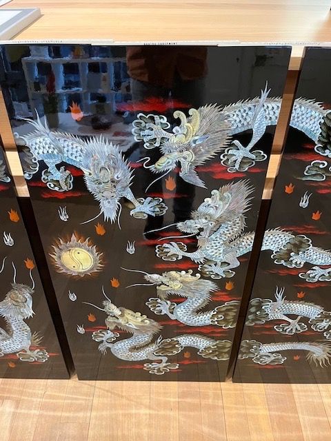Dipinti: 4er Set Perlmutt Wandbild Drachen Asien Deko Gemälde – Usato da Winterthur venduto da projectcleanup 3