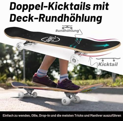 Skateboards: Skateboard 31x8 Komplette Cruiser Kinder Jugendliche Ahorn – Nuovo e nell'imballaggio originale da Hundwil venduto da pak_7zvn 3