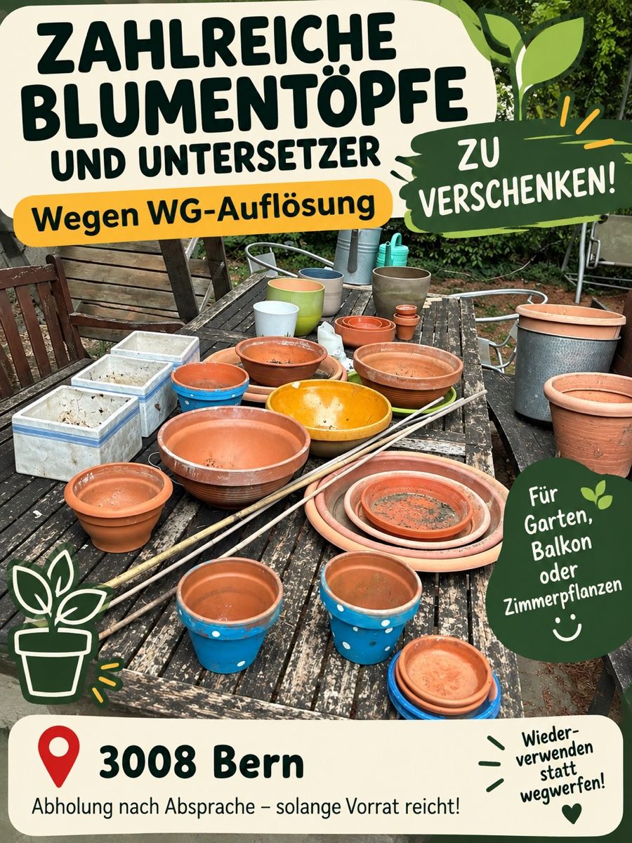 Vasi per fiori: Blumentöpfe zu verschenken  – Usato da Bern venduto da DrGoalie