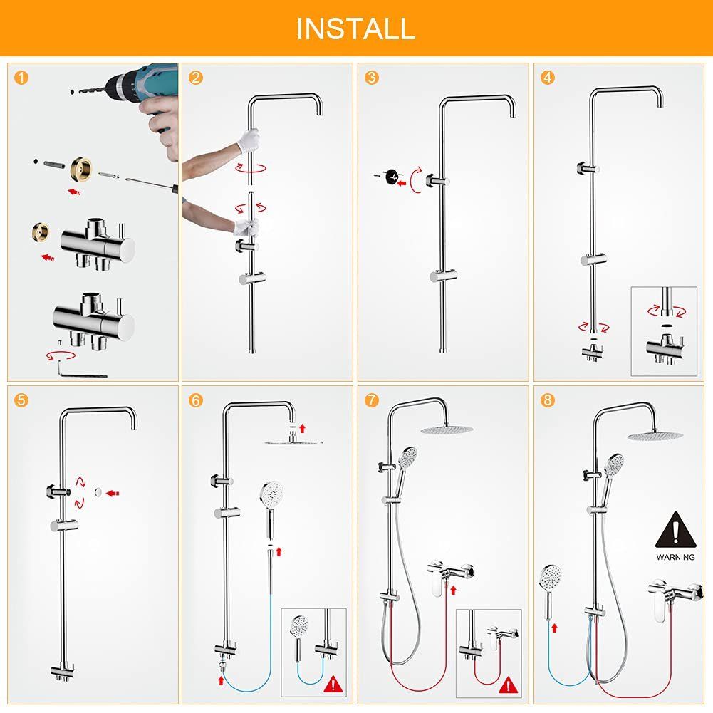 Docce: Duschsystem Duschset Duschsäule Regendusche 25cm Handbrause – Nuovo e nell'imballaggio originale da Zürich venduto da NovaDen 7