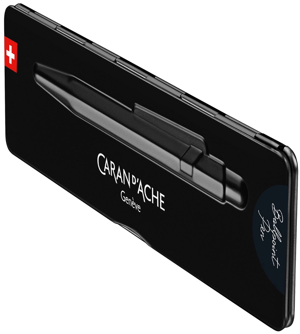 Caran D'Ache Penna & Evidenziatori: 849.496 BLACK CODE 849 Caran d'Ache Goliath Schwarz M + Etui – Nuovo e nell'imballaggio originale da Strengelbach venduto da Mozi1 4