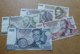 Österreich ++ Tolles Lot von 5 Banknoten ab 1983