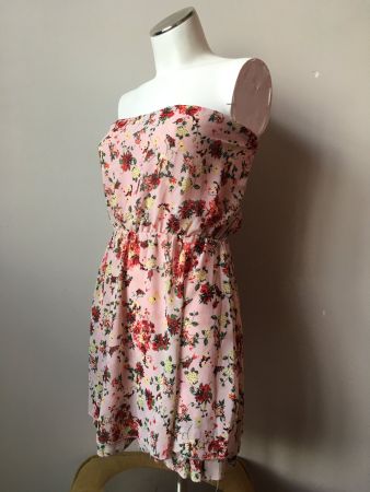 Robe bustier rose florale - taille S