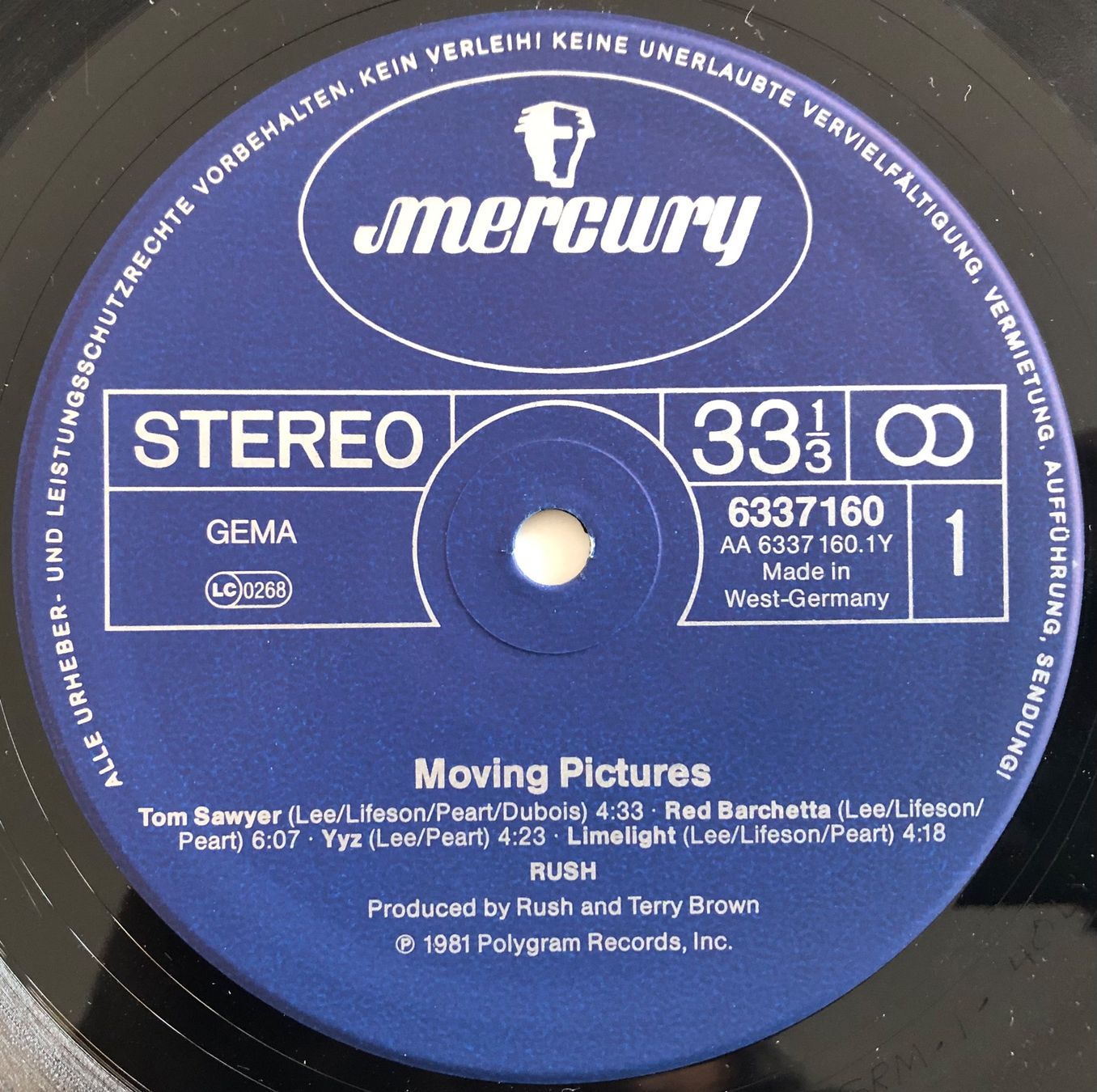 Schallplatten: RUSH - MOVING PICTURES – Gebraucht aus Poliez-Pittet von Newtown-Records 3
