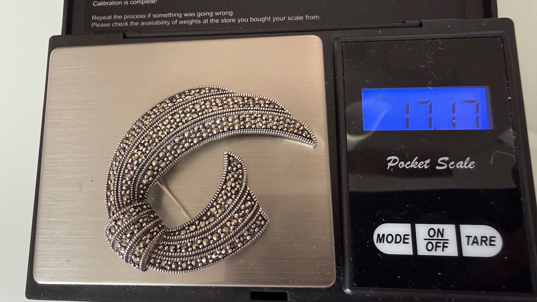 Spille & Fermagli: Grandiose Silber-Markasiten Brosche – Nuovo e nell'imballaggio originale da Ebikon venduto da Leonidas2 5