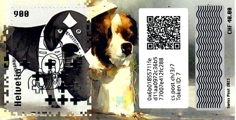 Tutti i francobolli: Swiss Crypto Stamps 3.0 ID7 mit Stempel – Nuovo e nell'imballaggio originale da Baar venduto da CryptoShop