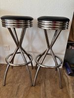 2 Retro Barhocker, Chrom-Design