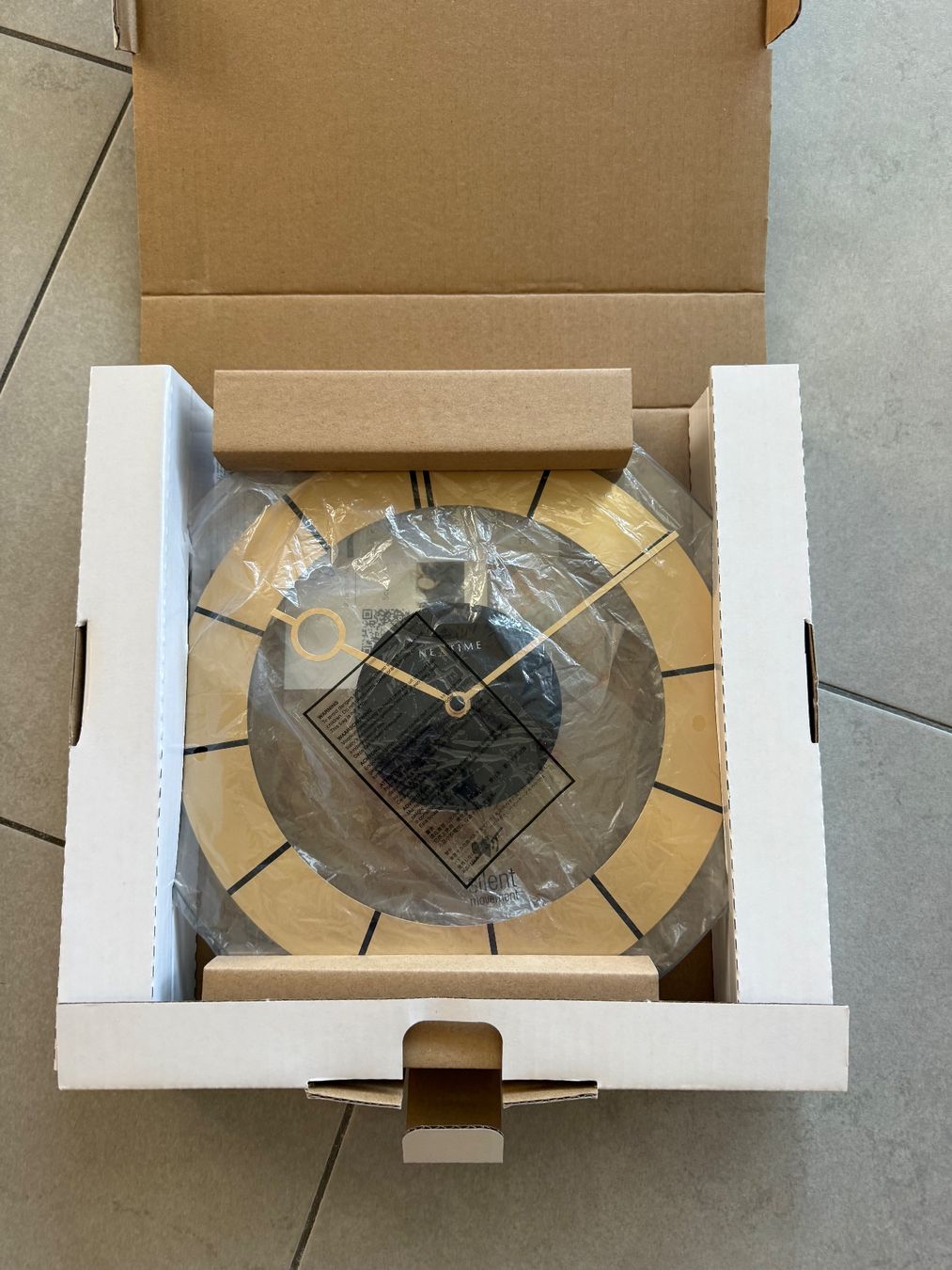 Orologi: Nextime Wanduhr, Retro Gold, Durchmesser 31cm – Nuovo e nell'imballaggio originale da Uttigen venduto da Telemark72