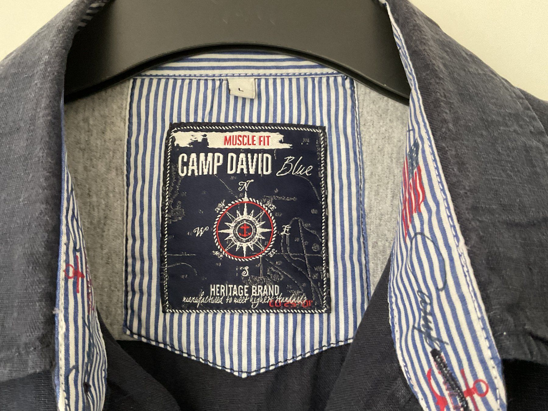 Camp David Camicie: Camp David - Kurzarm Hemd dunkelblau - Gr. L – Usato da Walchwil venduto da Budy7 5