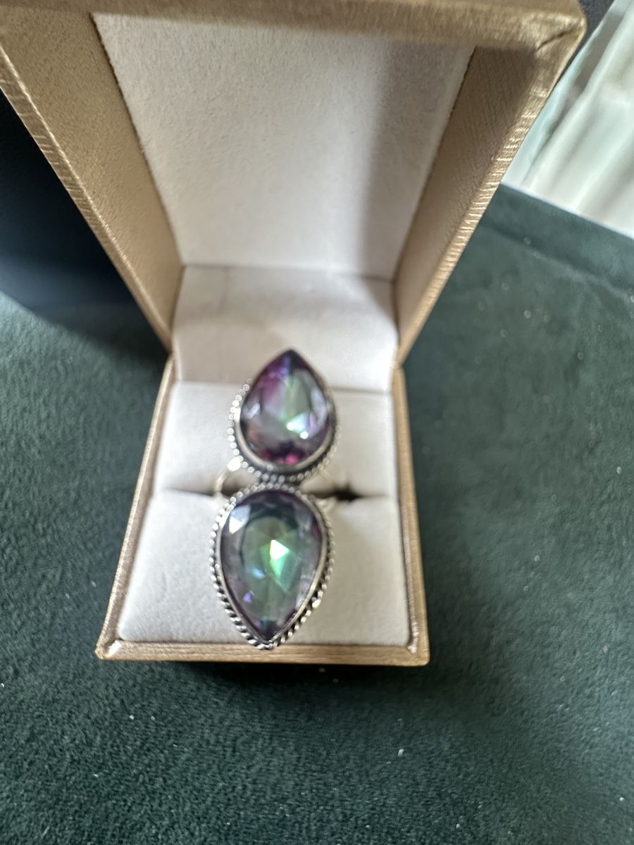 Anelli: Doppelter Mystic Topas Ring, Grösse  57-58, Silber 925 – Nuovo e nell'imballaggio originale da Kriens venduto da Hortensie6
