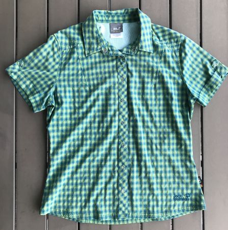 Jack Wolfskin Wanderhemd, Gr. L, grün kariert