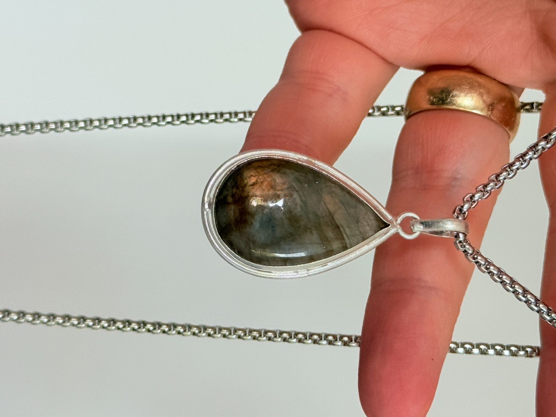 Colliers: Collier avec Labradorite – Neuf avec emballage d'origine à Genève par AWWA 8