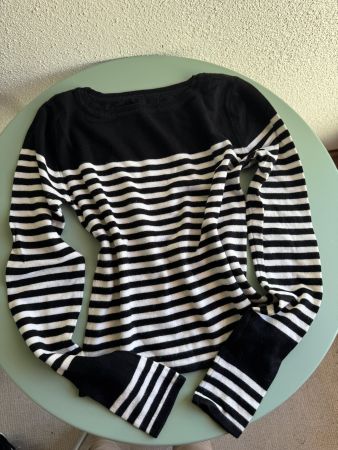 Pullover Schwarz - Weiss gestreift Grösse XS