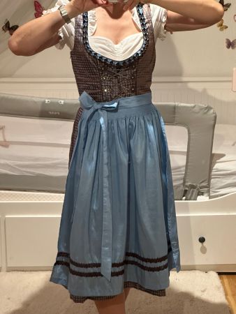 Dirndl Gr. 38 Landhaus braun blau