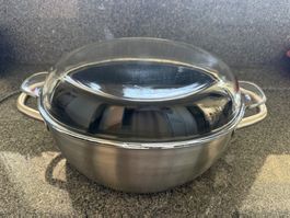 Kasserolle Edelstahl mit Glasdeckel von IKEA 30x25 cm / 4.5L