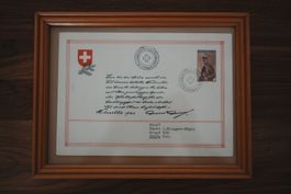 General Guisan Weihnachtskarte 1944 Original Unterschrift