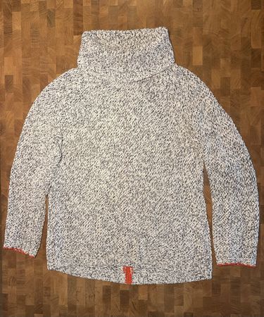 schwarz weisser Strickpullover mit Kragen, Cecil, Gr S