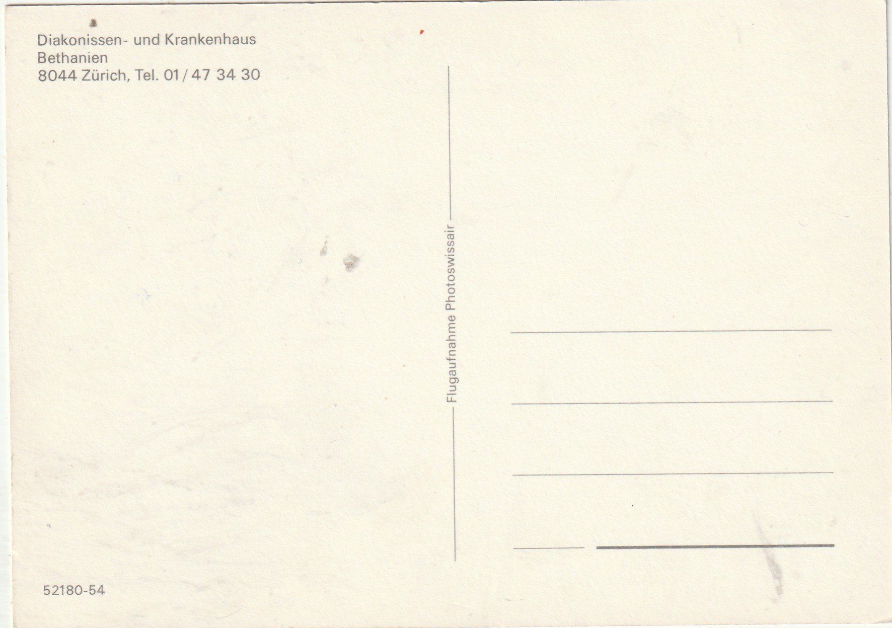 Cartoline postali: ZürichKrankenhaus Bethanien – Usato da Lumbrein venduto da made02 1