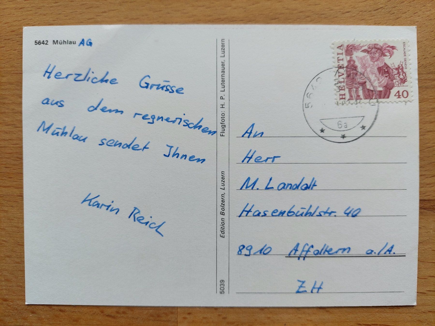 Ansichtskarten: AK Mühlau AG – Gebraucht aus Obfelden von Foto_Bild_Kunst_Buch 1