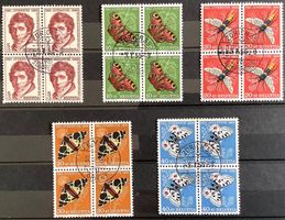 1955  Pro Juventute Viererblock Satz mit Zentrum-Stempel