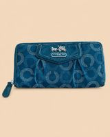Coach Blue Signature Wallet Preowned Autumn Style!