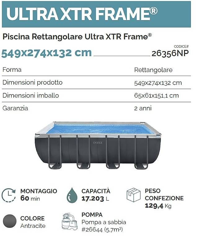 Intex Schwimmbad: PISCINA INTEX 549x274x132 cm – Gebraucht aus Caslano von AMARANTA01