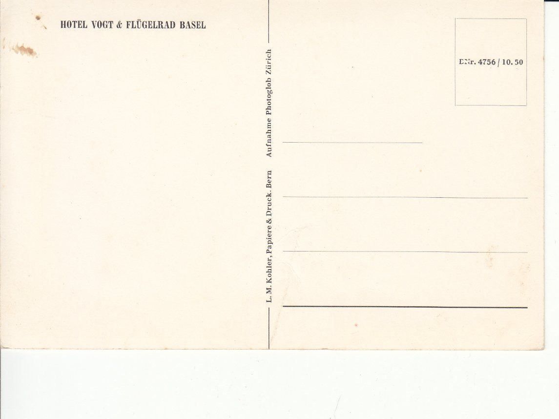 Cartoline postali: Basel, Vogt & Flügelrad 1945 – Usato da Bürglen TG venduto da StampGraf 1