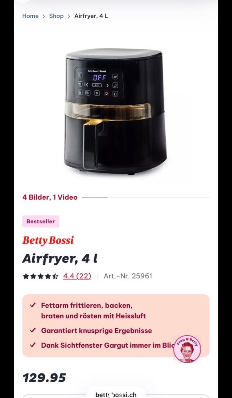 Betty Bossi Elettrodomestici da cucina: Betty Bossi Airfryer – Nuovo (secondo la descrizione) da Wabern venduto da Youngaegi