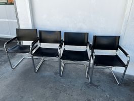 Vintage Arco S34 Freischwinger Mart Stam Marcel Breuer Leder