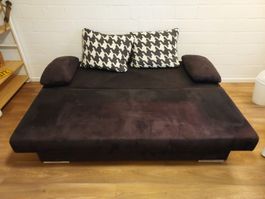 Schlafsofa schwarz mit Kissen guter Zustand