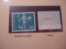 Abart 10Rp Standesläufer1960, Klebestelle Rollenende **