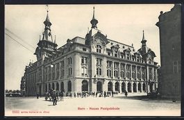 Bern, Neues Postgebäude mit Strassenpar