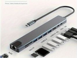 10-in-1 USB Typ C HUB 4K Dockingstation HDMI RJ45 PD 100W