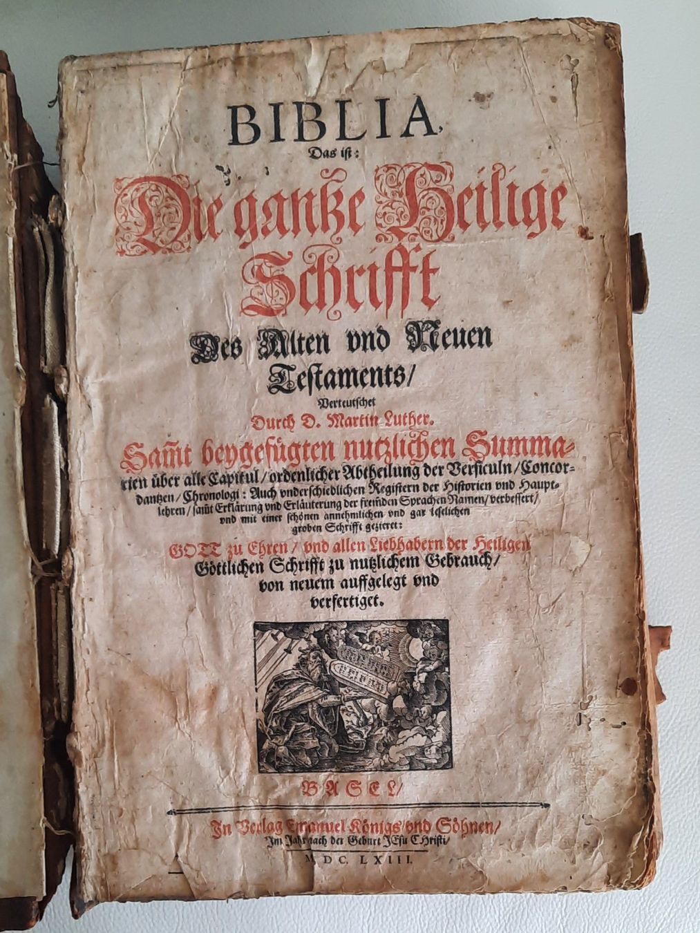 Libri: Antike Bibel, 1663, Luther, Vollleder, seltene Ausgabe – Usato da Greifensee venduto da Snowtime