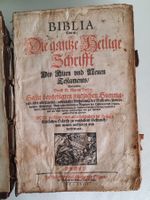 Antike Bibel, 1663, Luther, Vollleder, seltene Ausgabe