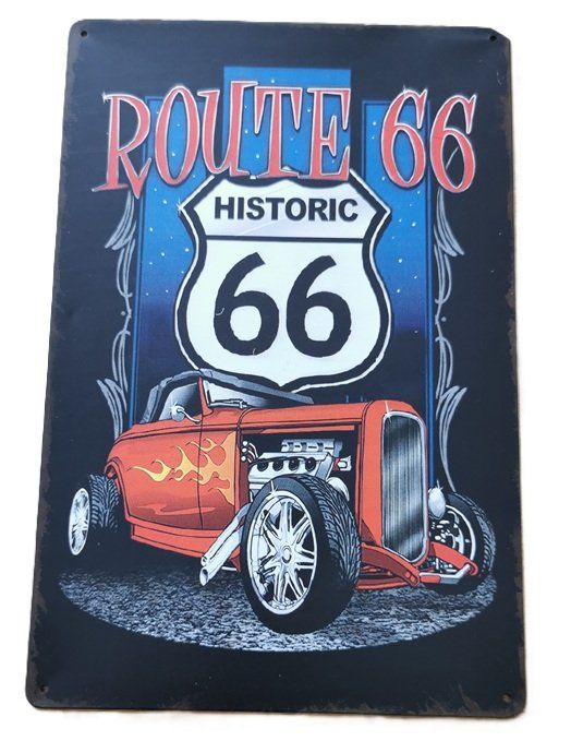 Schilder: Route 66 - Blechschild  (neu, OVP) – Neu und originalverpackt aus Wilen b. Wollerau von morethanmusic