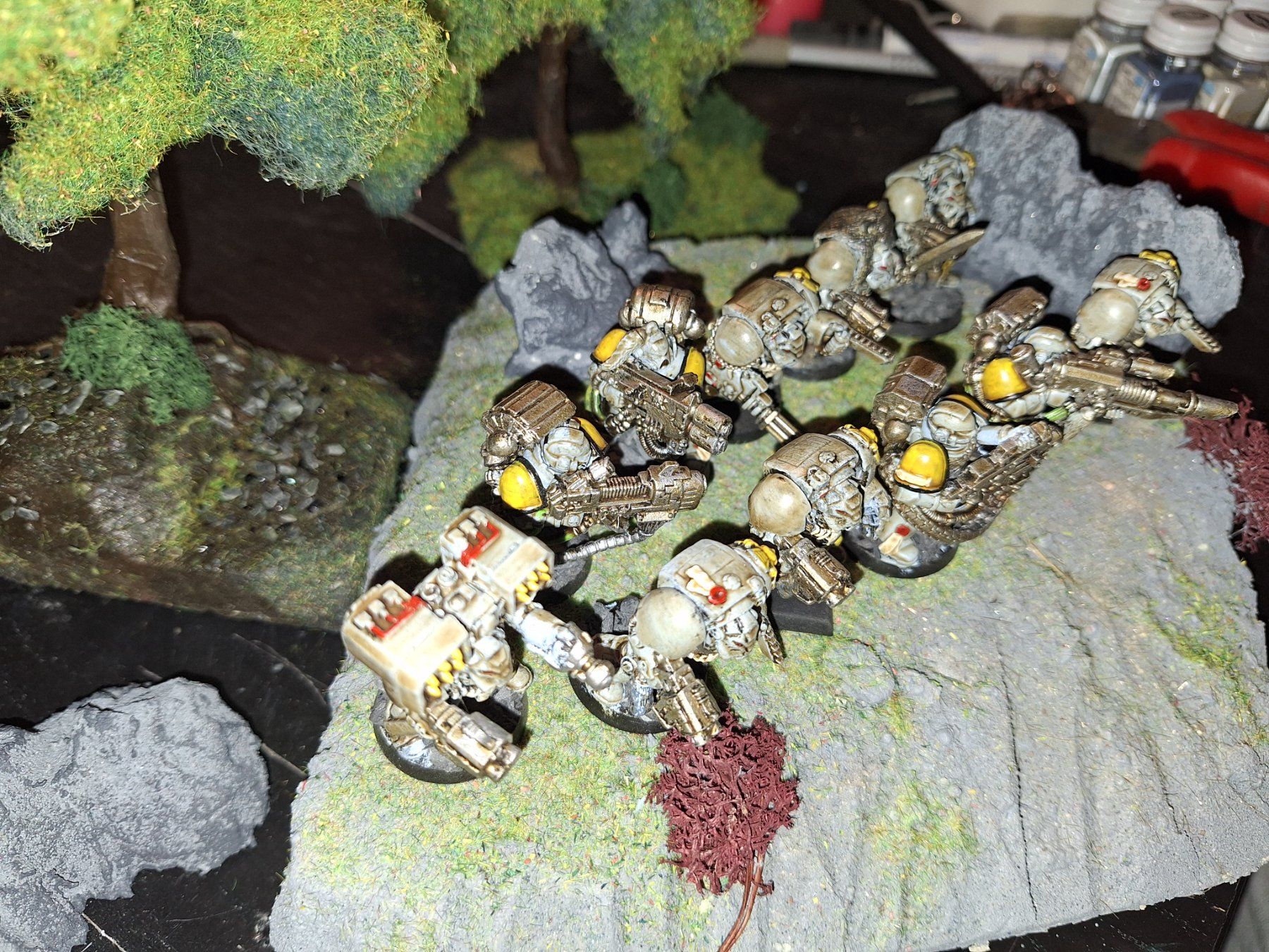 Statuette: Warhammer 40k Space Marines - 11 Terminators, bemalt – Usato da Recherswil venduto da Toby.sk55 2