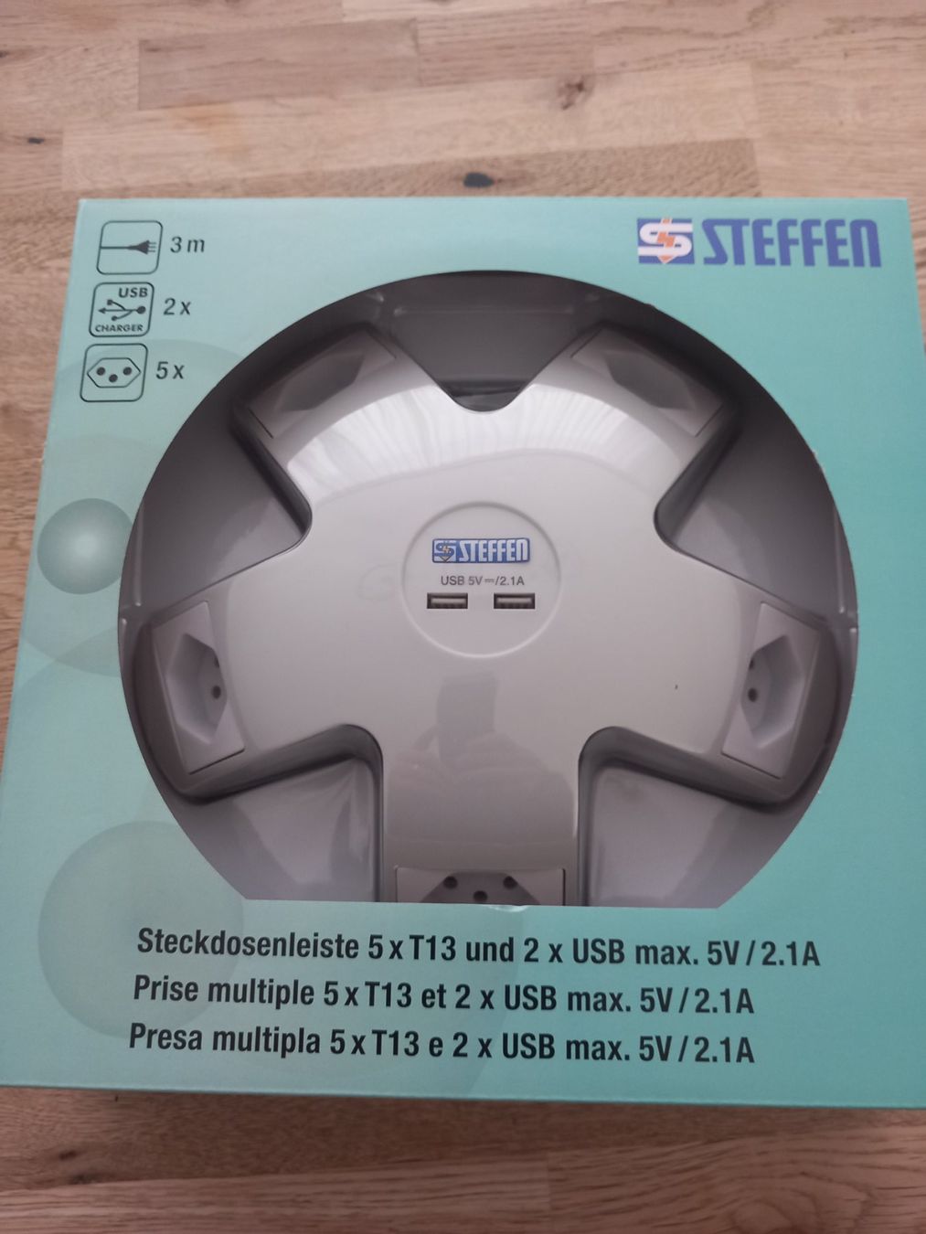 Stecker: Steckdoseverteiler 5x T13 und 2x USB – Neu und originalverpackt aus Thun von Beas-Allerlei 2