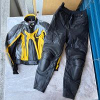 Combinaison moto cuir IXS, veste et pantalon