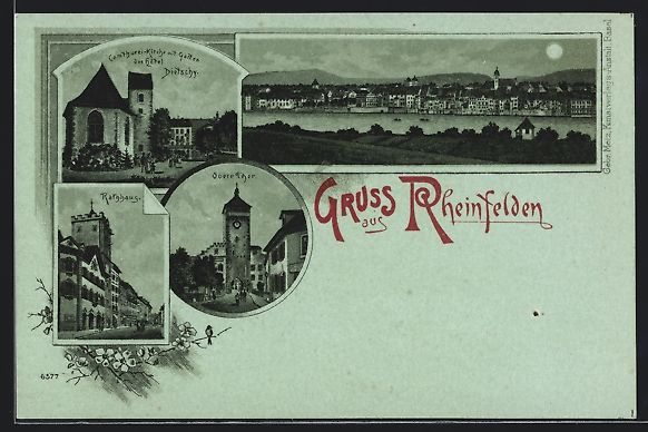 Ansichtskarten: Litho Rheinfelden, Comthurei-Kirche mit  – Gebraucht aus Berlin von bartko-reher