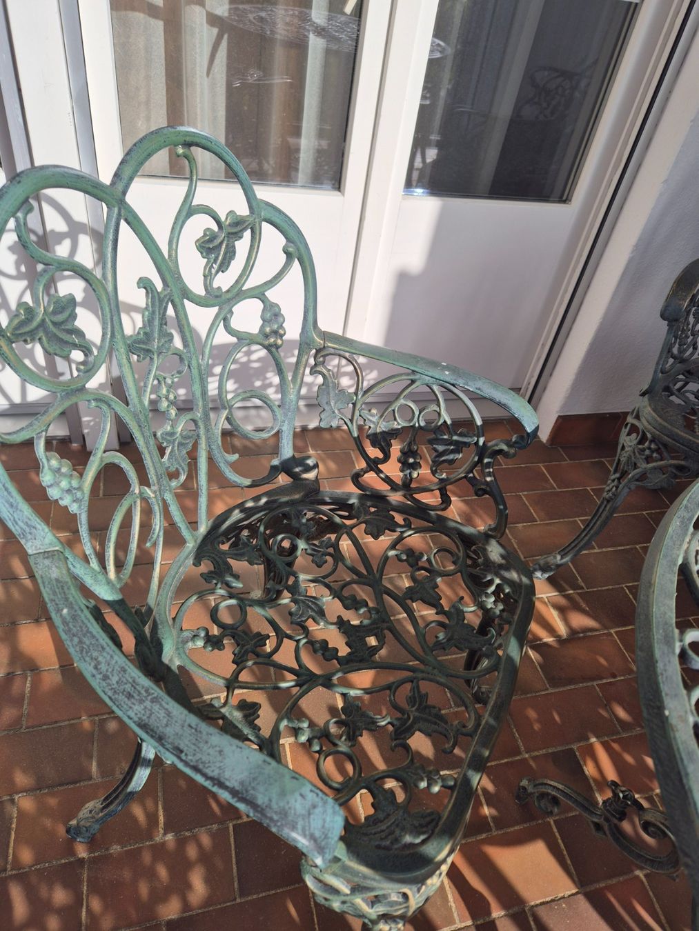 Set di tavolo e panche: Nostalgisches  Gartentischset, Metall – Usato da Speicher venduto da Ramtha1 3