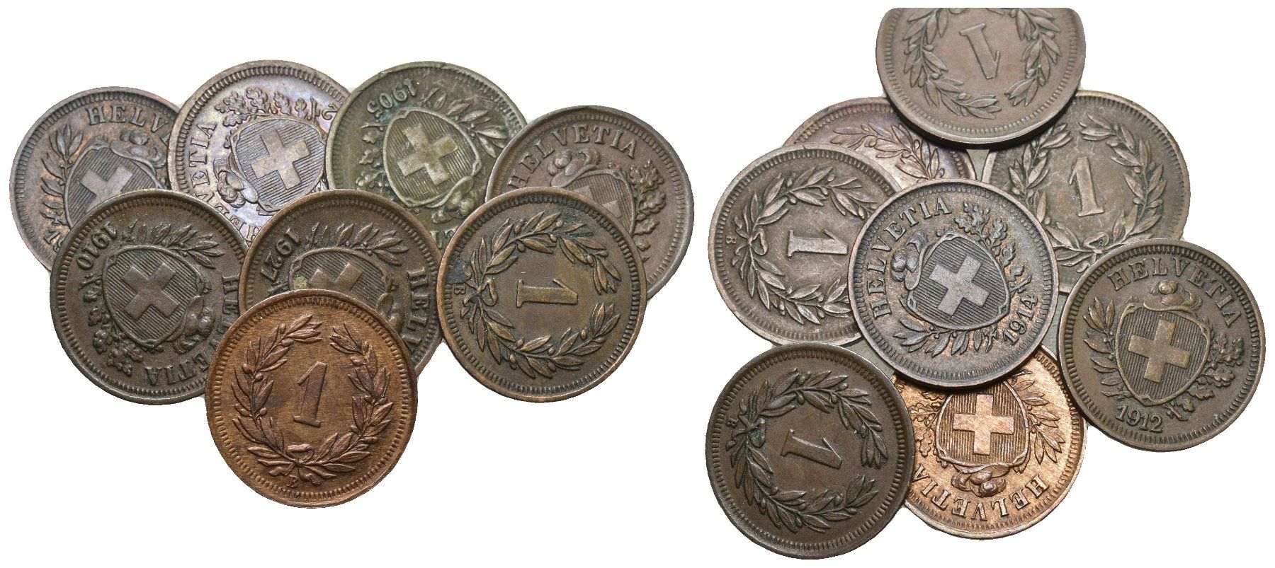 Toutes les monnaies: Schweiz 1 Rappen Lot – D'occasion à Bern par numismatictops