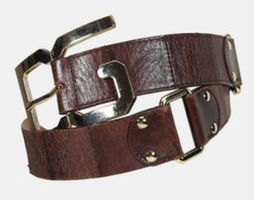 DOLCE E GABBANA : Ceinture articulée en cuir marron 100 cm