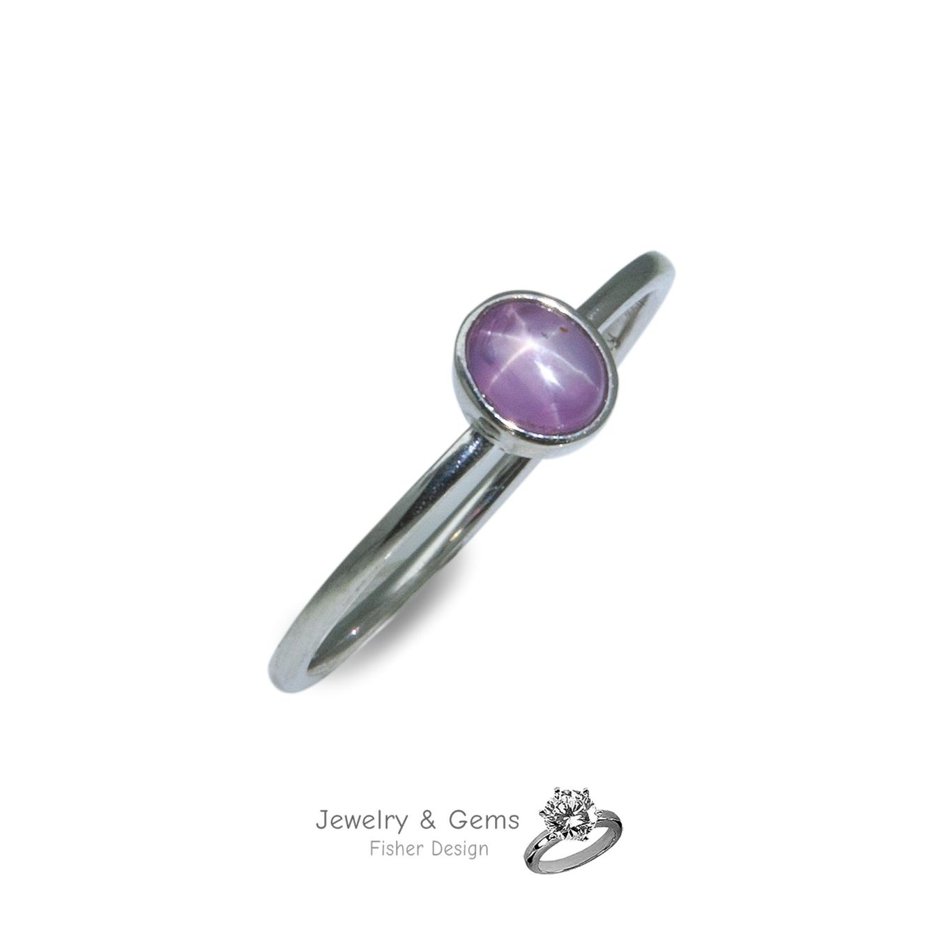 Anelli: Star Sapphire Ring Weissgold 18K. – Nuovo e nell'imballaggio originale da Zürich venduto da GOS08