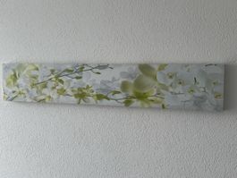 Leinwandbild Orchideen 113x20 cm – Panorama Wandbild Deko