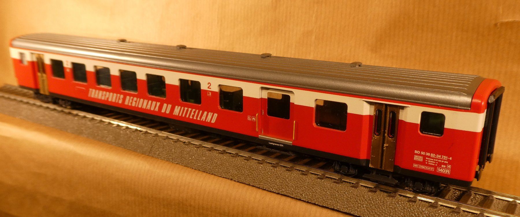 Roco / EMB Personen/Gepäckwagen BD EW II RM ex EBT Colani (D'occasion ...