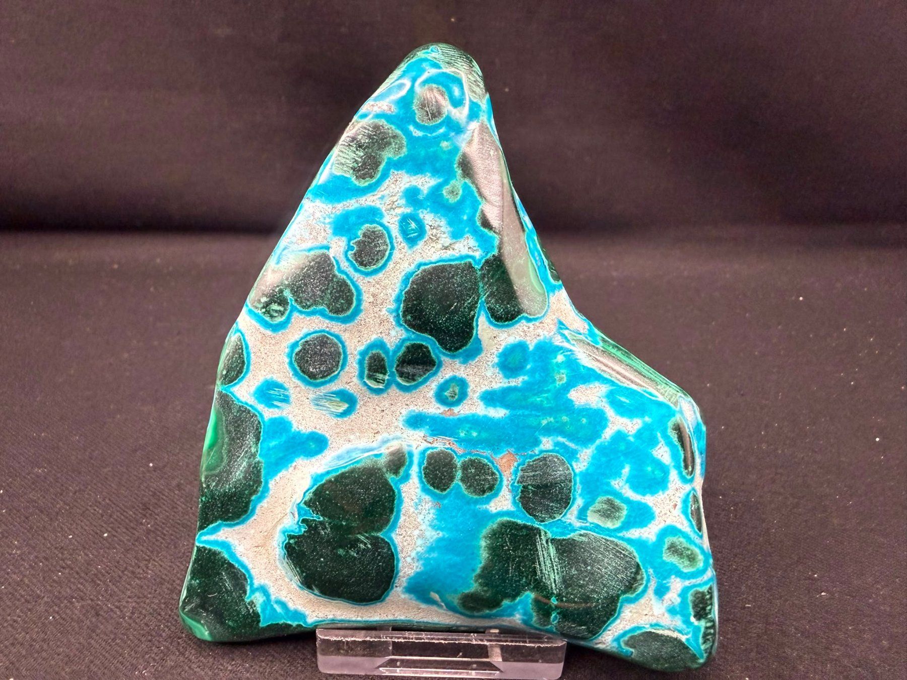 Minerali & Pietre curative: Malachit und Chrysocolla poliert – Usato da Schinznach Bad venduto da Demerald 4
