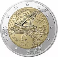 Pièce 2 euros commémorative France 2024  Paris Jeux
