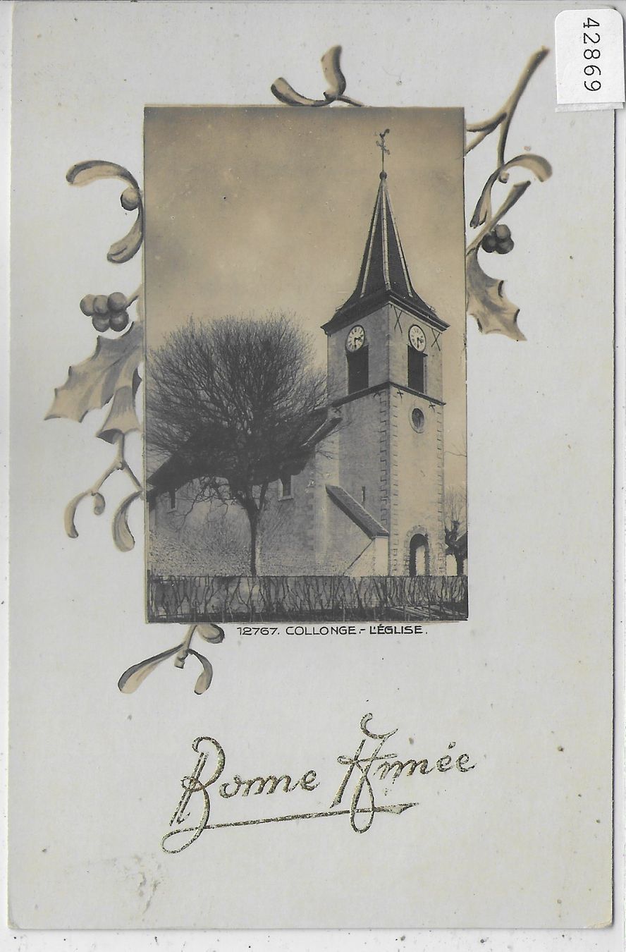 Cartoline postali: Collonge - L'Eglise - Bonne Annee – Usato da Ettingen venduto da Kartenplanet